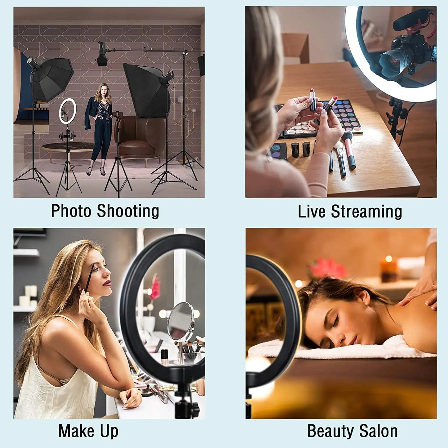 10 inch LED Selfie Ring Light Dimmable Photography Fill Lamp with Mini tripod for Phone Tiktok Live Video Photo Studio Ringlight
