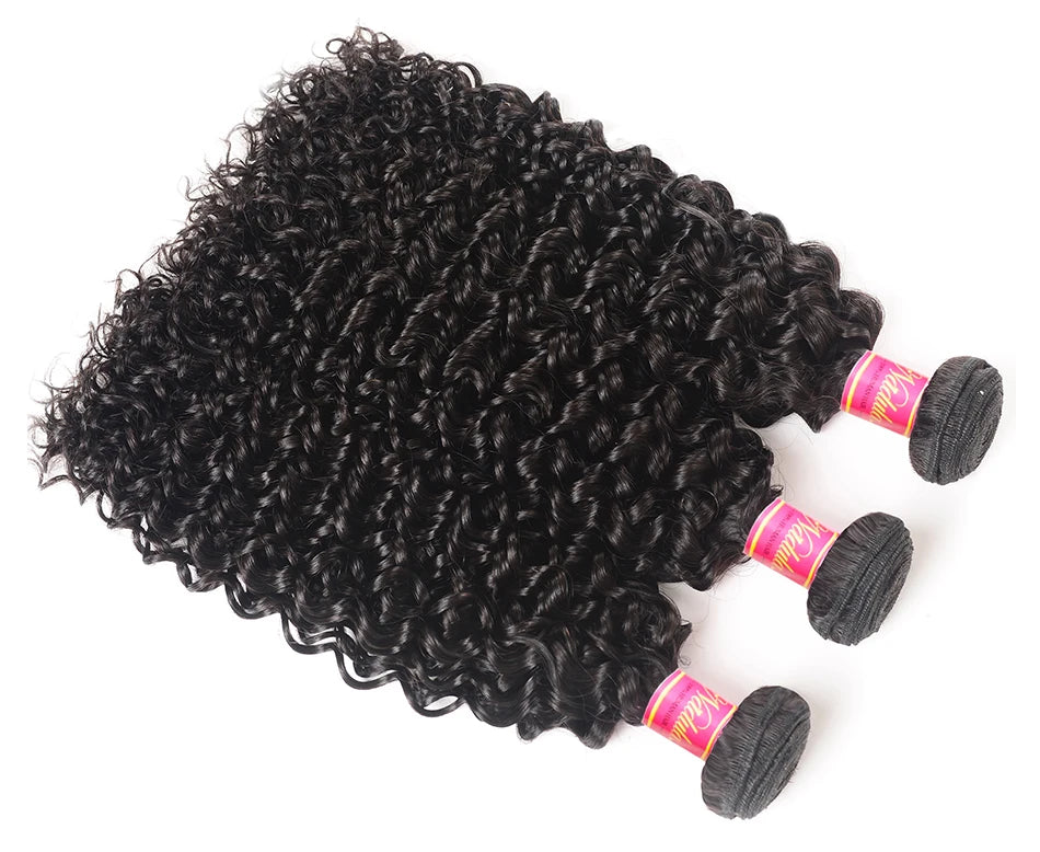 Nadula Hair Brazilian Curly Hair Weave 3 Bundles/4PCS Brazilian Hair Bundles Deal Curly Virgin Human Hair Extensions 8-26inch