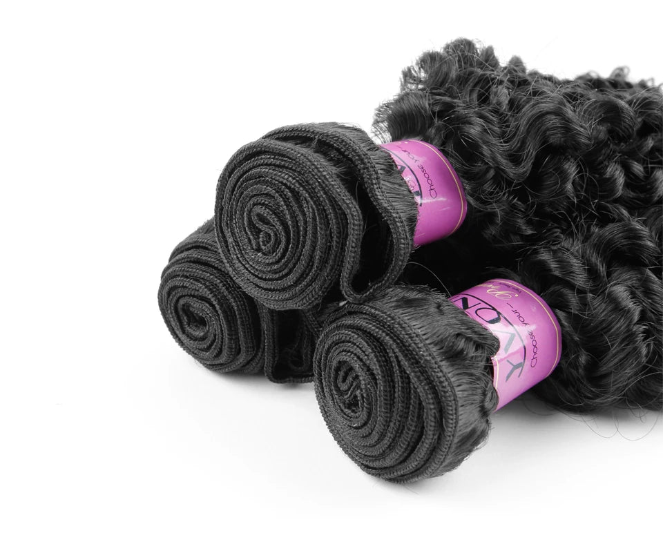 YVONNE 3C 4A Malaysian Curly Virgin Hair 3 Bundles Human Hair Weave Natural Color