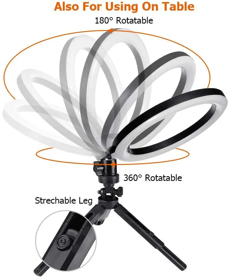 10 inch LED Selfie Ring Light Dimmable Photography Fill Lamp with Mini tripod for Phone Tiktok Live Video Photo Studio Ringlight