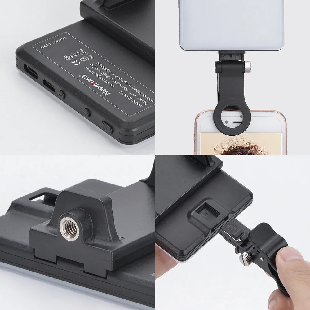 Mobile Phone Fill Light Rechargeable 3 Modes Adjustable Brightness LED Lamp Clip On For Mobile Phone Make Up Computer Fill Light