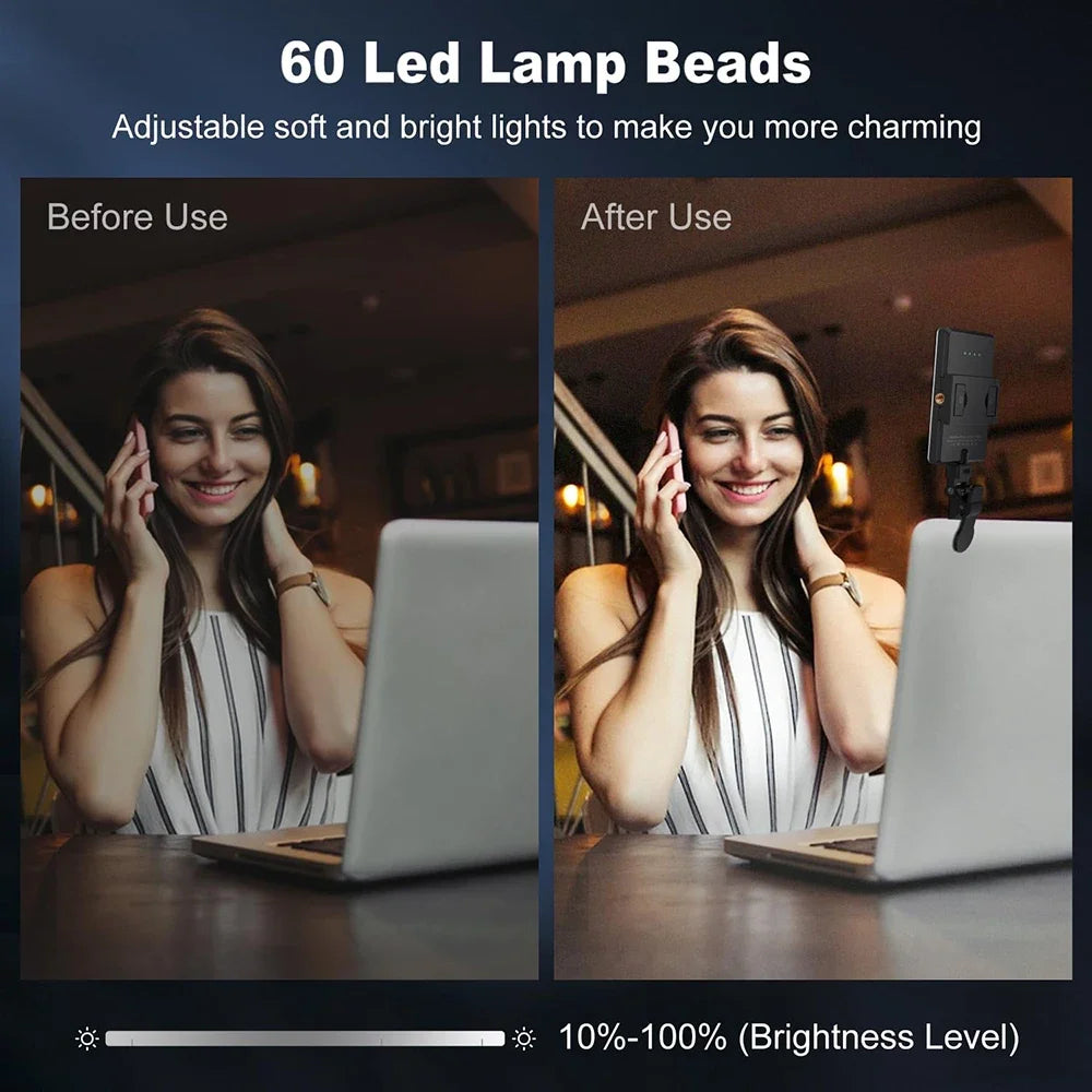 Mobile Phone Fill Light Rechargeable 3 Modes Adjustable Brightness LED Lamp Clip On For Mobile Phone Make Up Computer Fill Light