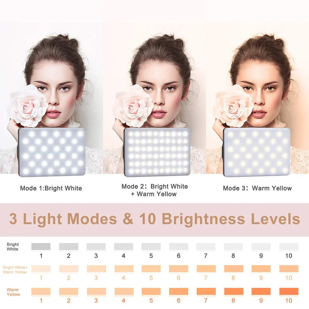 Mobile Phone Fill Light Rechargeable 3 Modes Adjustable Brightness LED Lamp Clip On For Mobile Phone Make Up Computer Fill Light
