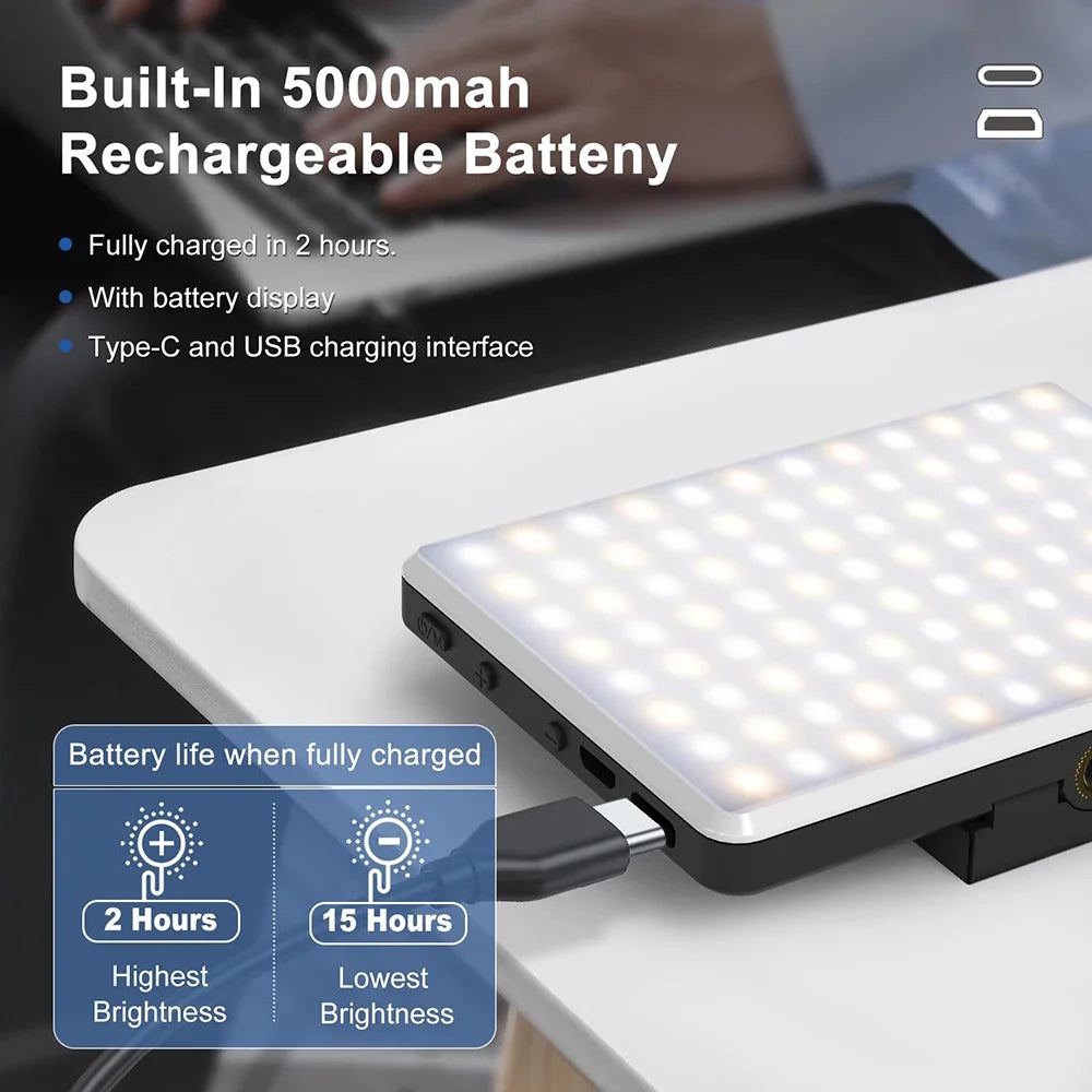 Mobile Phone Fill Light Rechargeable 3 Modes Adjustable Brightness LED Lamp Clip On For Mobile Phone Make Up Computer Fill Light