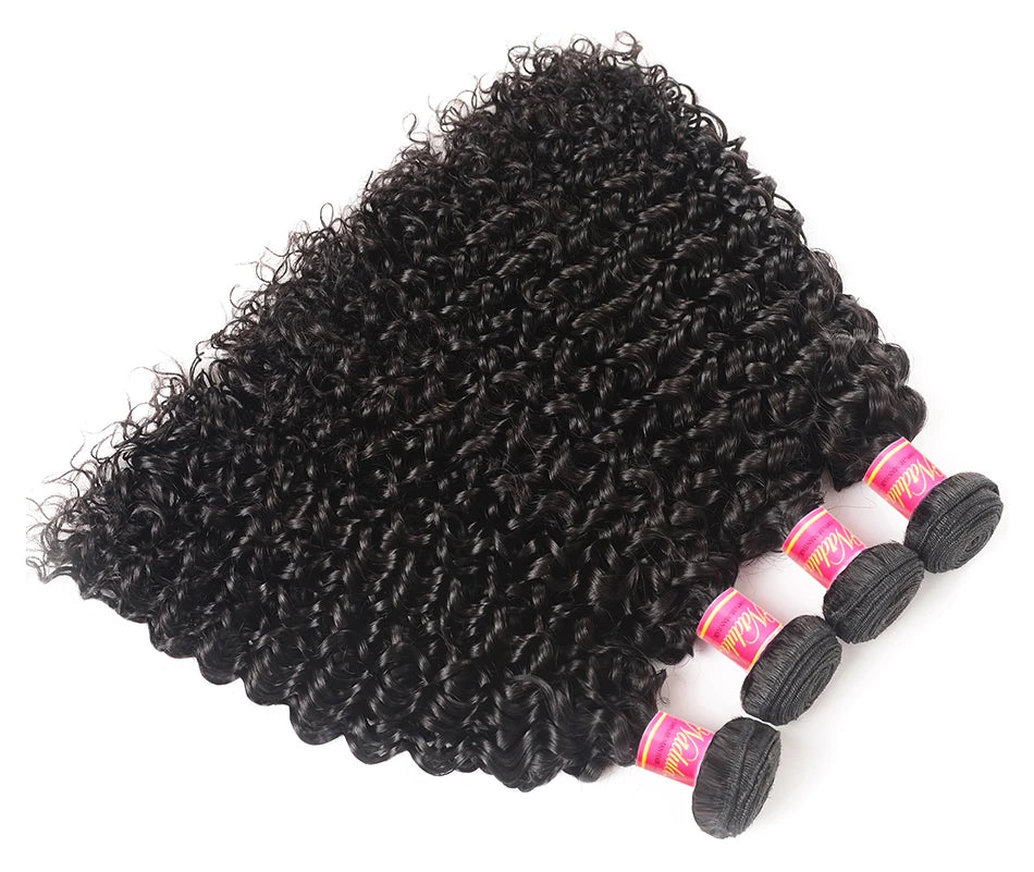 Nadula Hair Brazilian Curly Hair Weave 3 Bundles/4PCS Brazilian Hair Bundles Deal Curly Virgin Human Hair Extensions 8-26inch